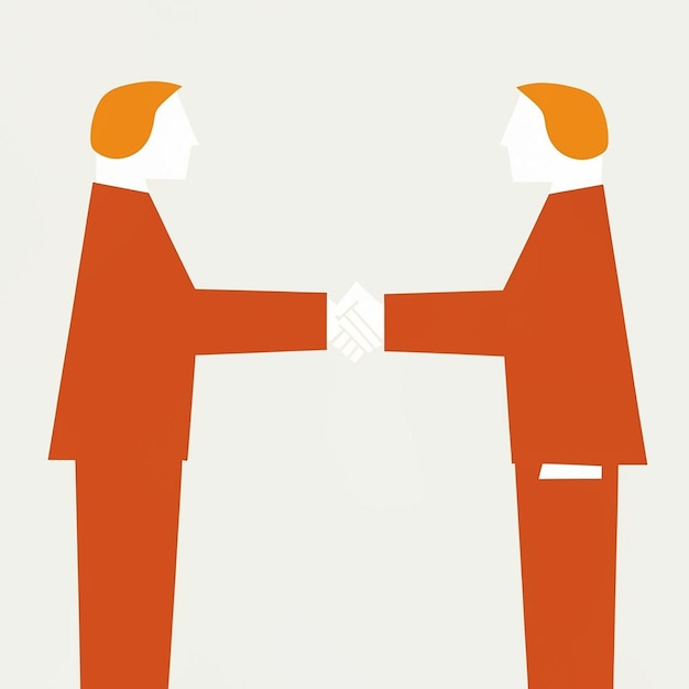 Иллюстрация деловых людей, пожимающих друг другу руки