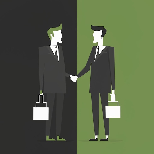 Vector business people shaking hands illustration