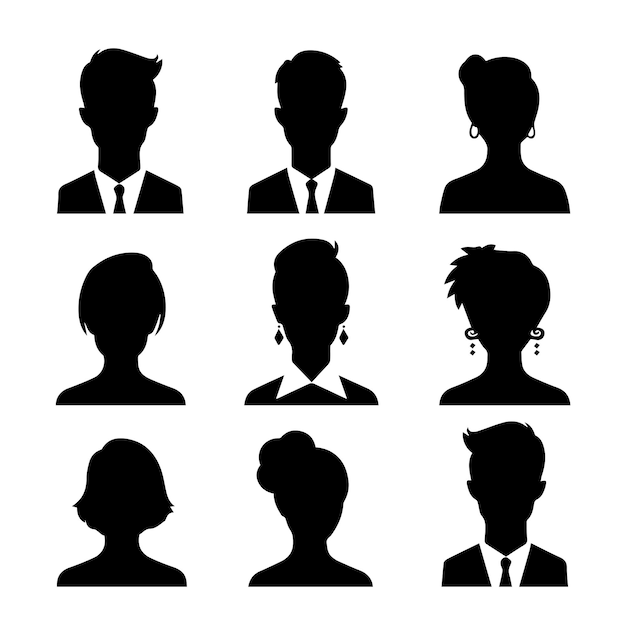 Vector business people silhouette avatar set vector