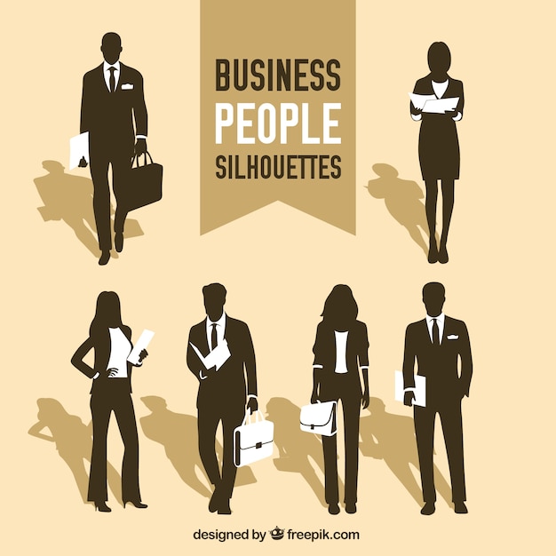 Vector business people silhouettes