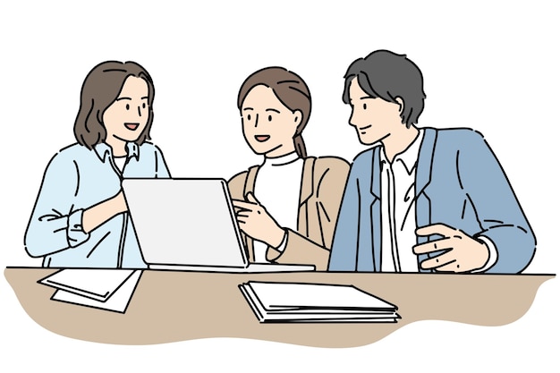 ビジネス 人間 チームワーク 会話 議論 オフィスでのコミュニケーション