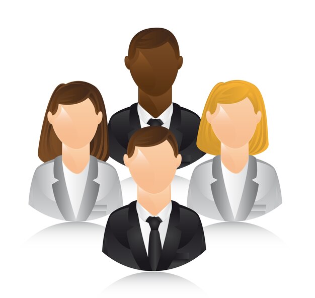 Vector business people over white background vector  illustration