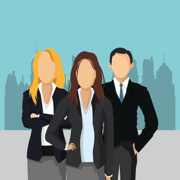 business people with city background image