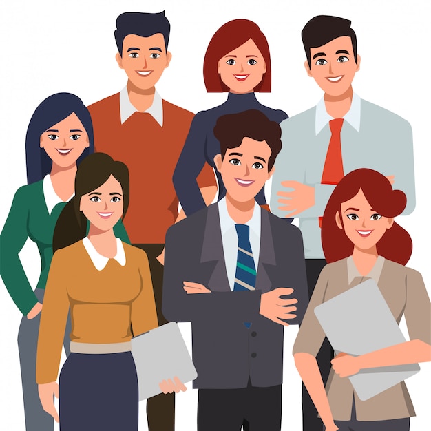 Business people working in office character vector flat design.