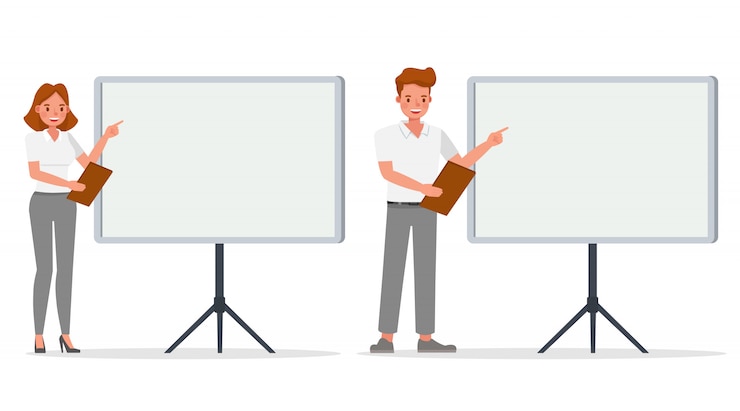 Vector business people working in office character