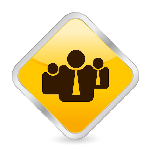 Business people yellow square icon