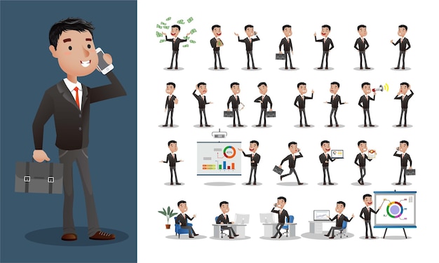 Vector business person set. office workers