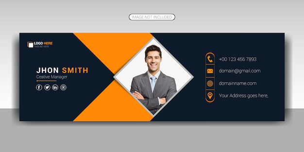 Business and personal email signature or email footer template design