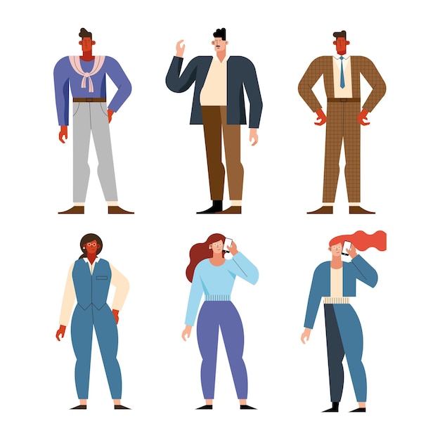 Business persons group standing characters