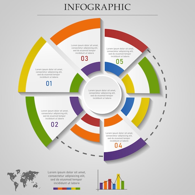 Infografica grafico a torta aziendale. illustrazione vettoriale