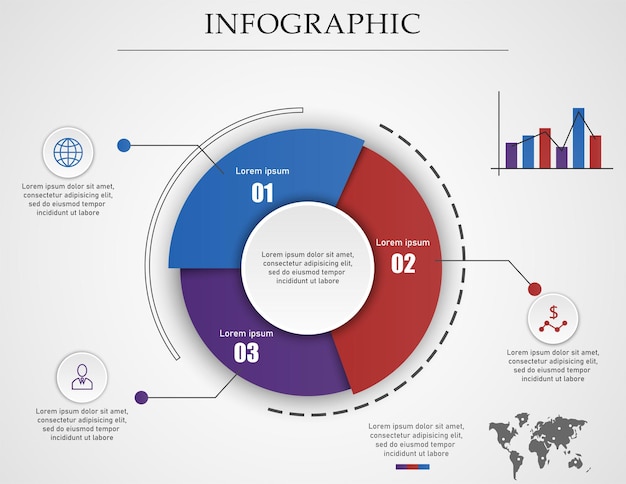 Business pie chart infographic. Vector Illustration