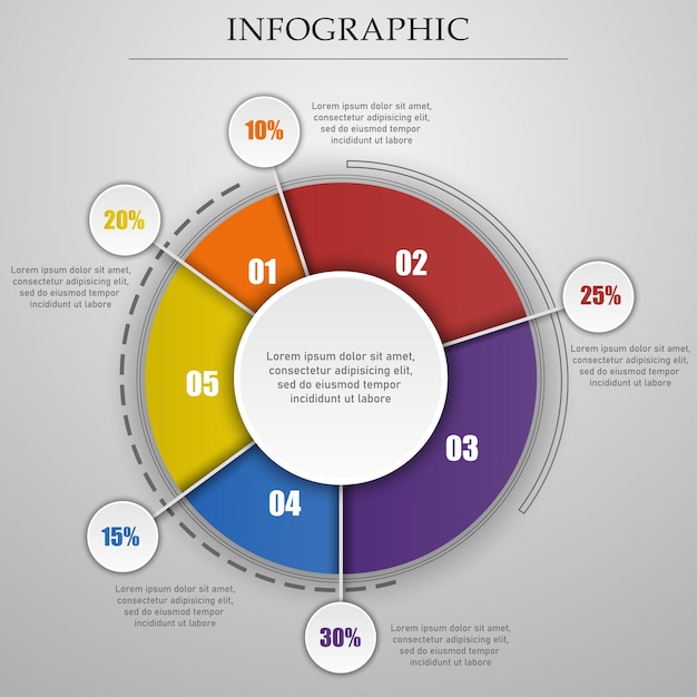 비즈니스 원형 차트 infographic입니다. 벡터 일러스트 레이 션