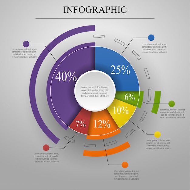 Vector business pie chart infographic