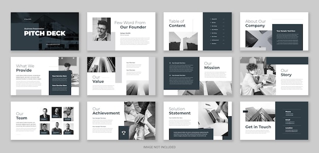 business pitch deck presentation template used for modern presentations company profiles