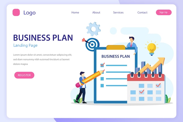 Business plan Concept plan strategy for success illustration vector