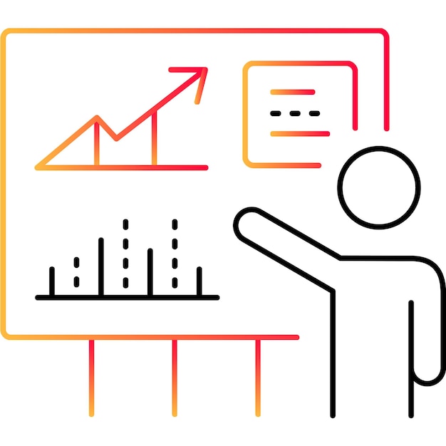 Business plan presentation icon vector data search