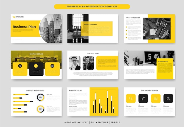 Vector business plan or project proposal powerpoint presentation template and corporate annual report