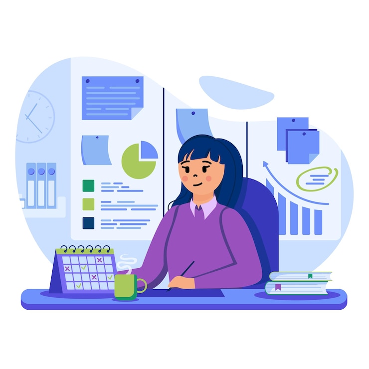 Vector business planning concept illustration with characters in flat design