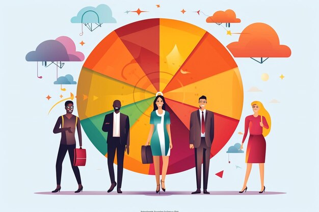 Vector business planning people with umbrella