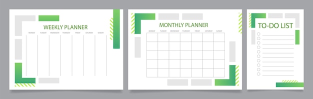 Business planning worksheet design templates set