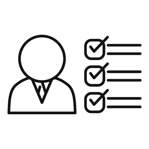 Икона бизнес-портфеля очертает вектор Cv люди человек