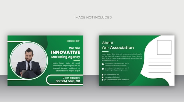 Business post card design template