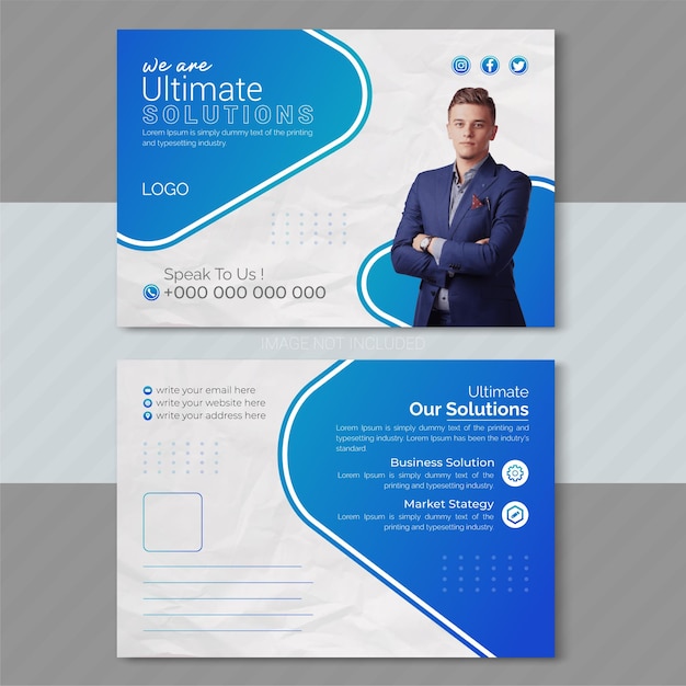 Business Postcard Design And Template Design For Your Company