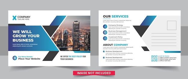 Vector business postcard design template layout