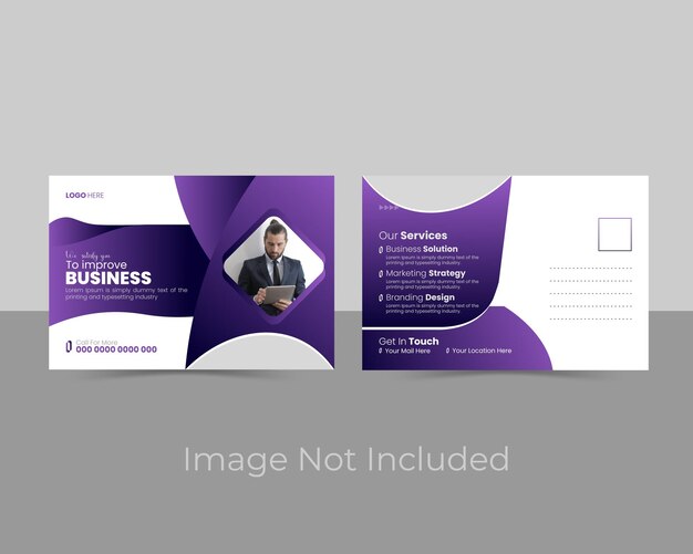 Business Postcard Design Template Vector