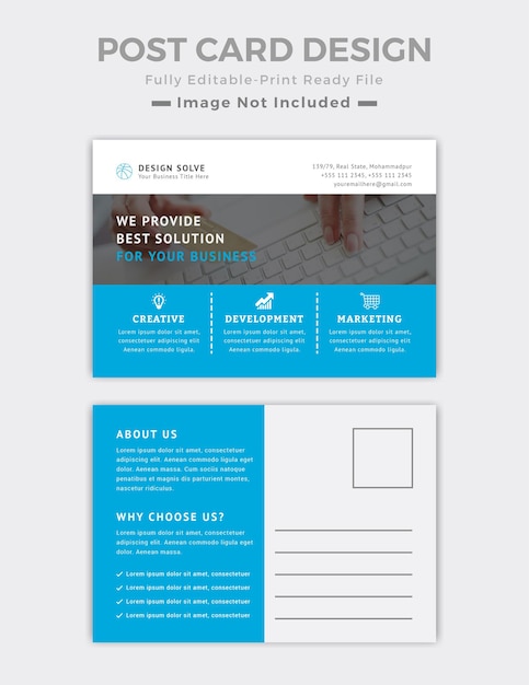 Vector business postcard design template
