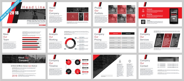 Бизнес-презентация PowerPoint отображает шаблоны из инфографических элементов.