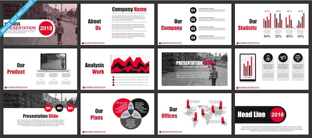 Vector business powerpoint presentation slides templates from infographic elements.