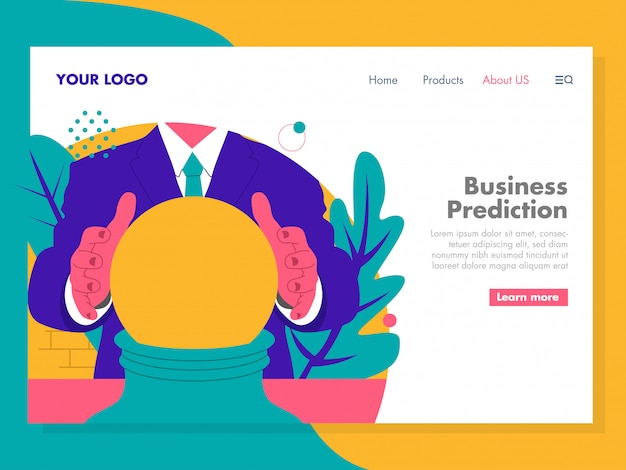 Бизнес предсказание иллюстрация для целевой страницы