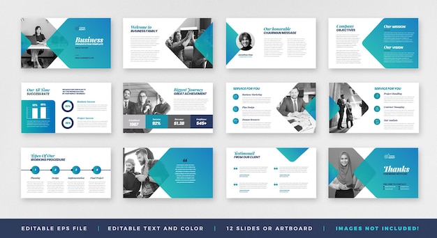 Business Presentation Brochure Guide Design or Pitch Deck Slide Template or Sales Guide Slider