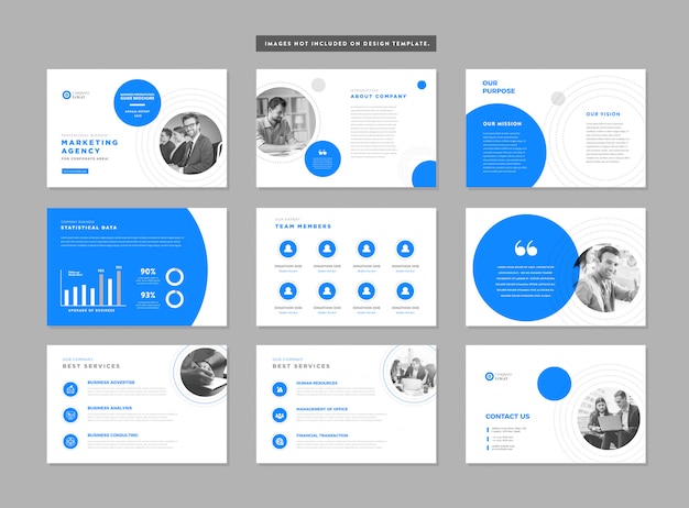 Guida alla presentazione di brochure aziendali design | modello di diapositiva powerpoint | cursore della guida alle vendite