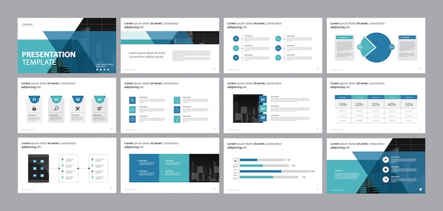 ビジネスプレゼンテーションデザインテンプレートとページレイアウトデザイン