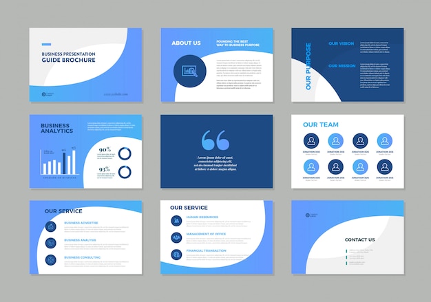 Vector business presentation guide design | powerpoint  template | sales guide slider