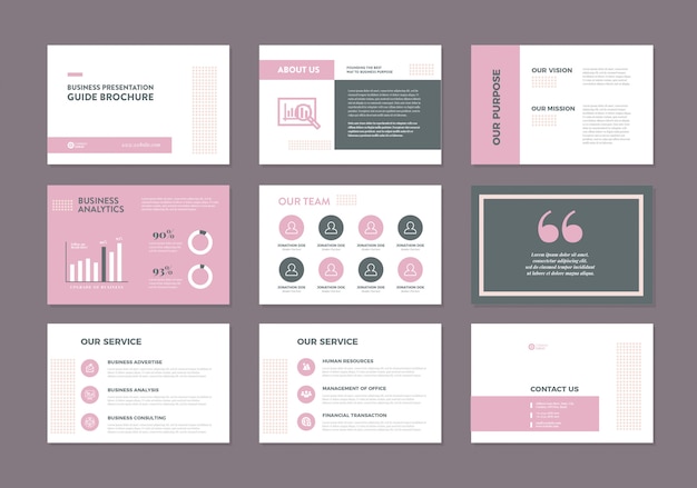 Vector business presentation guide template