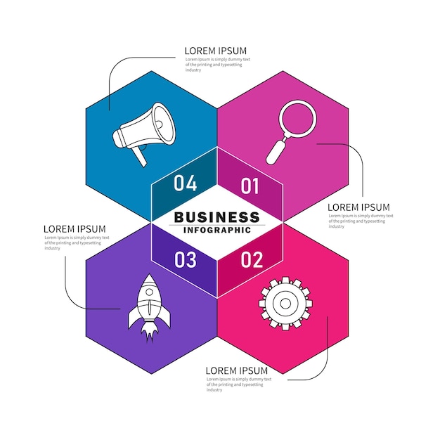Business Presentation infographic sjabloon met 4 opties
