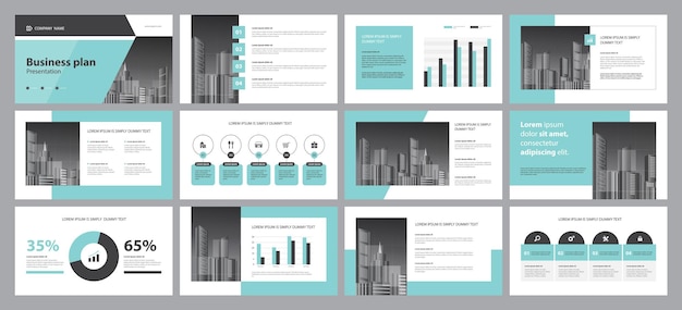 Vector business presentation layout design template