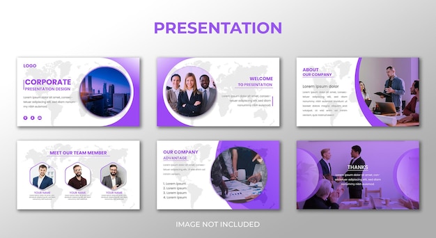 Modello di presentazione di presentazione aziendale powerpoint vettore premium