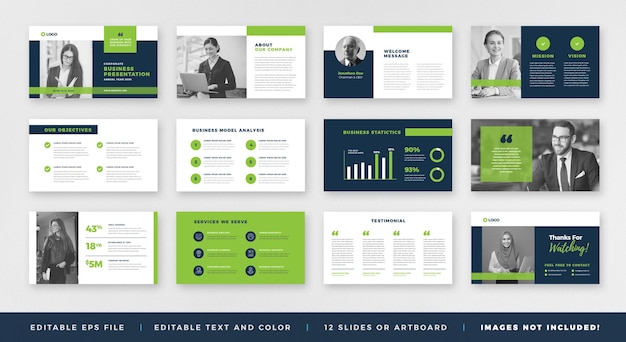 Vector business presentation powerpoint slide template or sales guide slider