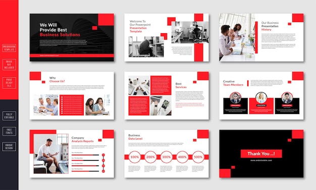 Вектор Шаблон оформления слайдов powerpoint для бизнес-презентации и макет брошюры