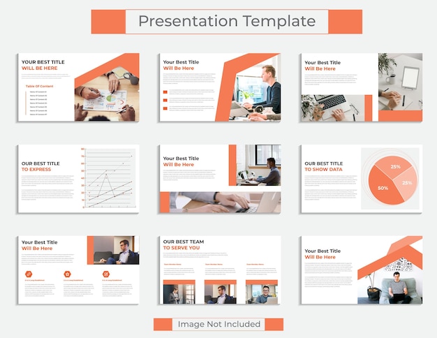 Vector business presentation slide power point landing page keynote template premium vector