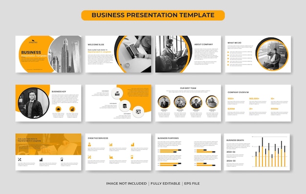 Business presentation slides template design annual report and company profile brochure