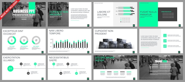 Business presentation slides templates from infographic elements