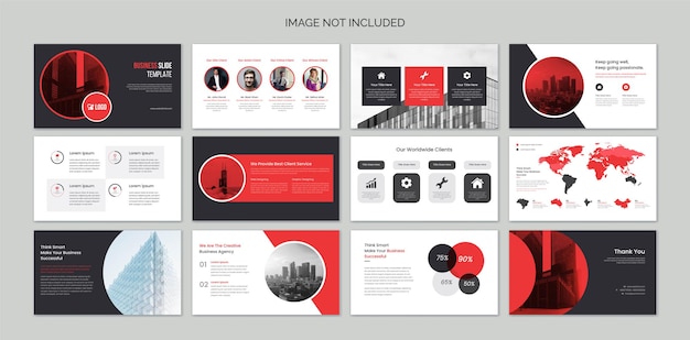 Vector business presentation slides with infographic elements