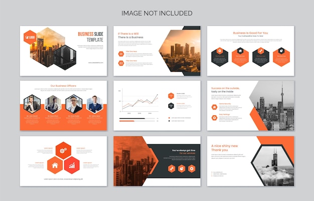 Vector business presentation slides with infographic elements