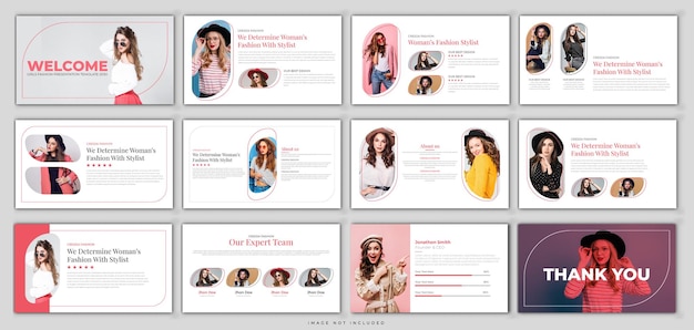 Vector business presentation slides with photo vector template premium vector fashion and branding