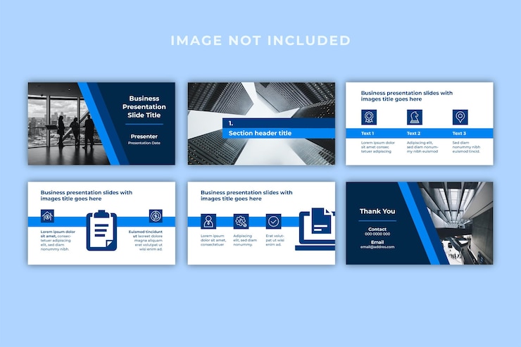 Vector business presentation stripe design slides with images